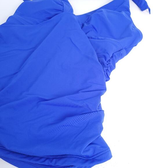 Athleta Tankini Top Swimsuit Small Blue Bathing Suit, Halter Tie Top Excellent - Picture 3 of 6